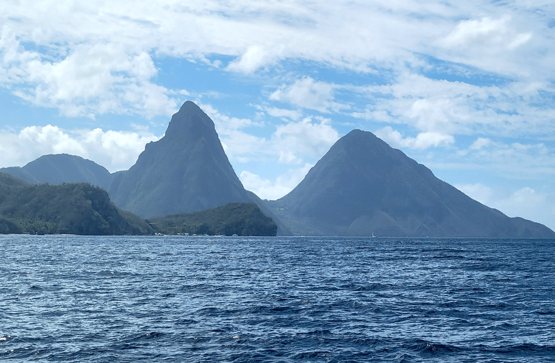 The famous Pitons of St Lucia